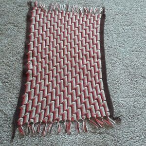Beautiful Southwestern style crocheted blanket -19" X 28" long(without fringe)